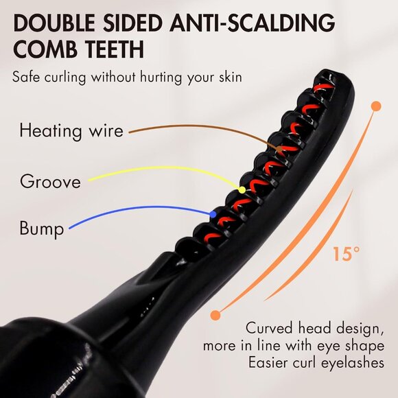 Quick Heated Mini Electric Eyelash Curler Heated With Clamp(1 Set) - Picture 5 of 13